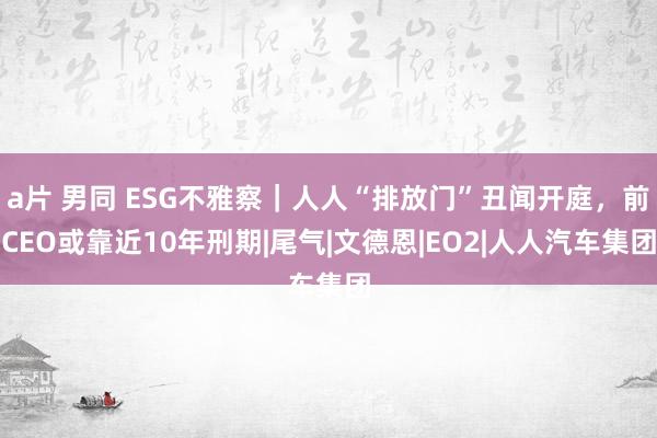 a片 男同 ESG不雅察|人人“排放门”丑闻开庭,前CEO或靠近10年刑期|尾气|文德恩|EO2|人人汽车集团