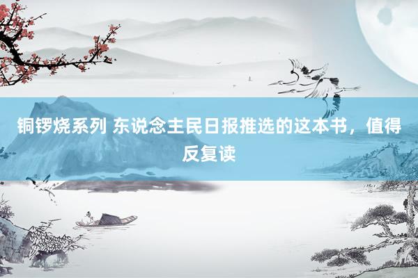 铜锣烧系列 东说念主民日报推选的这本书，值得反复读