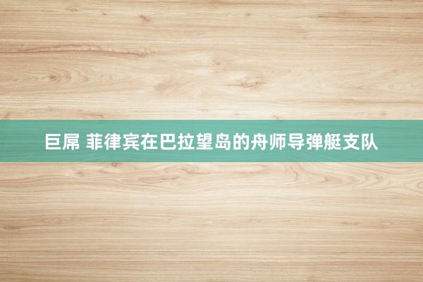 巨屌 菲律宾在巴拉望岛的舟师导弹艇支队