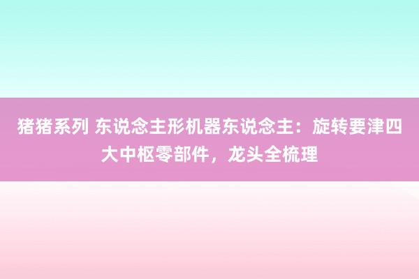 猪猪系列 东说念主形机器东说念主：旋转要津四大中枢零部件，龙头全梳理