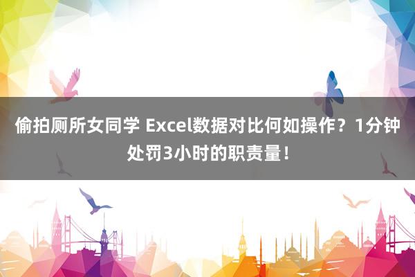 偷拍厕所女同学 Excel数据对比何如操作？1分钟处罚3小时的职责量！