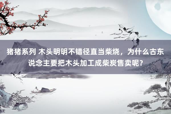 猪猪系列 木头明明不错径直当柴烧，为什么古东说念主要把木头加工成柴炭售卖呢？